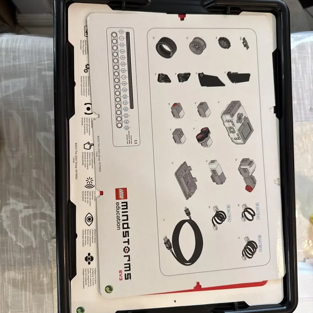 Lego Mindstorms EV3 Intelligent Brick w/ Cords, Wheels, & Misc Parts, Manual